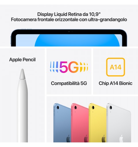 Apple iPad 5G TD-LTE & FDD-LTE 64 Go 27,7 cm (10.9") Wi-Fi 6 (802.11ax) iPadOS 16 Rose