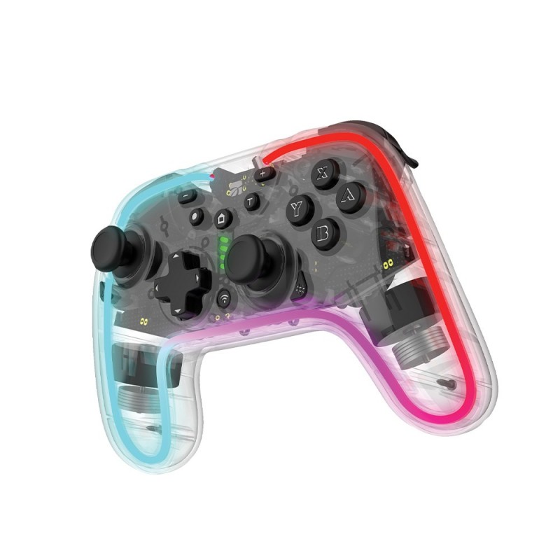 Xtreme 95651 Gaming-Controller Schwarz, Transparent Bluetooth Gamepad Analog Digital Nintendo Switch