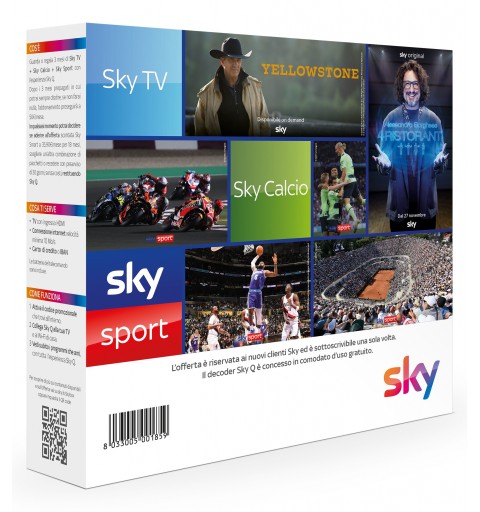 Sky box con 3 Mesi di TV + Calcio + Sport. Decoder Q incluso