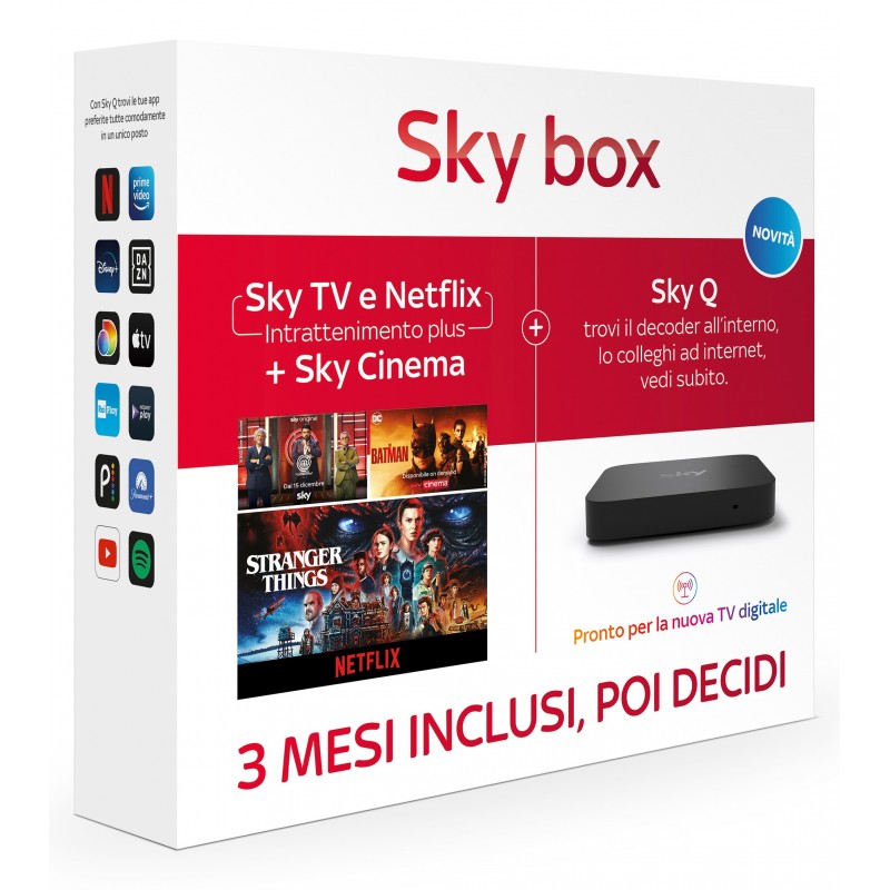Sky Q Ethernet (RJ-45), IPTV, Terrestre, WLAN 4K Ultra HD Negro