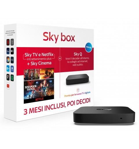 Sky Q Ethernet (RJ-45), IPTV, Terrestre, WLAN 4K Ultra HD Negro