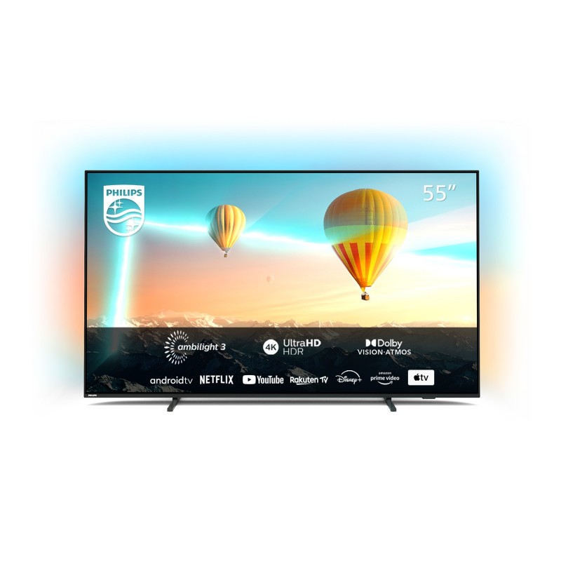 Philips AMBILIGHT tv 55" Android TV UHD 4K 55PUS8007, HDR10+ e Dolby Vision, Ready for Gaming, Smart TV, Dolby Atmos, NOVITÀ