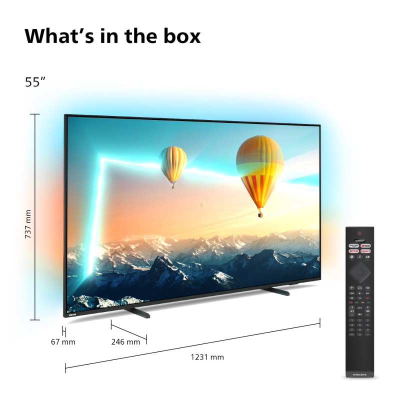 Philips 55PUS8007 12 TV 139,7 cm (55") 4K Ultra HD Smart TV Wifi Noir