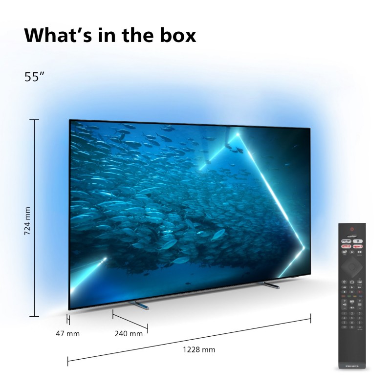 Philips 55OLED707 12 TV 139,7 cm (55") 4K Ultra HD Smart TV Wifi Métallique