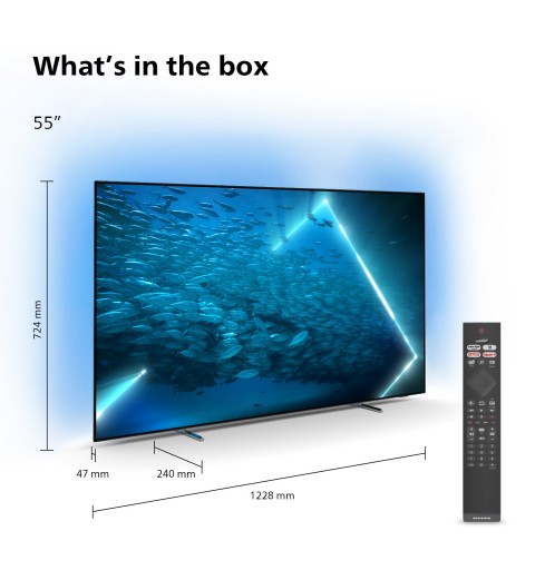 Philips 55OLED707 12 TV 139,7 cm (55") 4K Ultra HD Smart TV Wifi Métallique