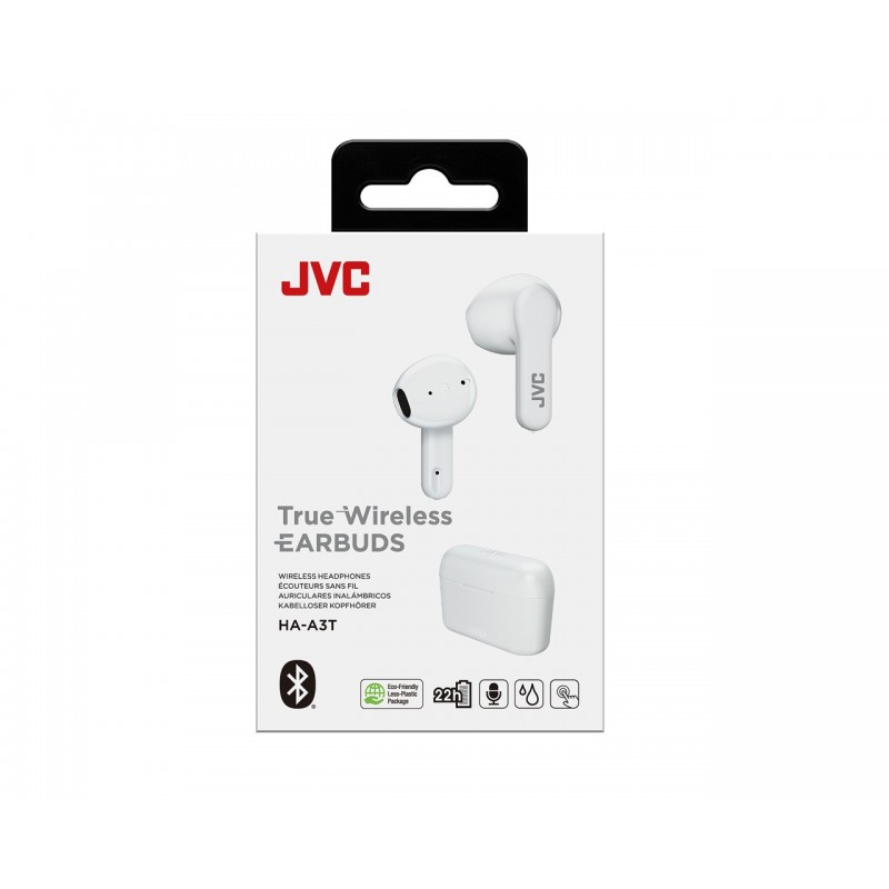 JVC HA-A3T Auricolare True Wireless Stereo (TWS) In-ear Musica e Chiamate Bluetooth Bianco