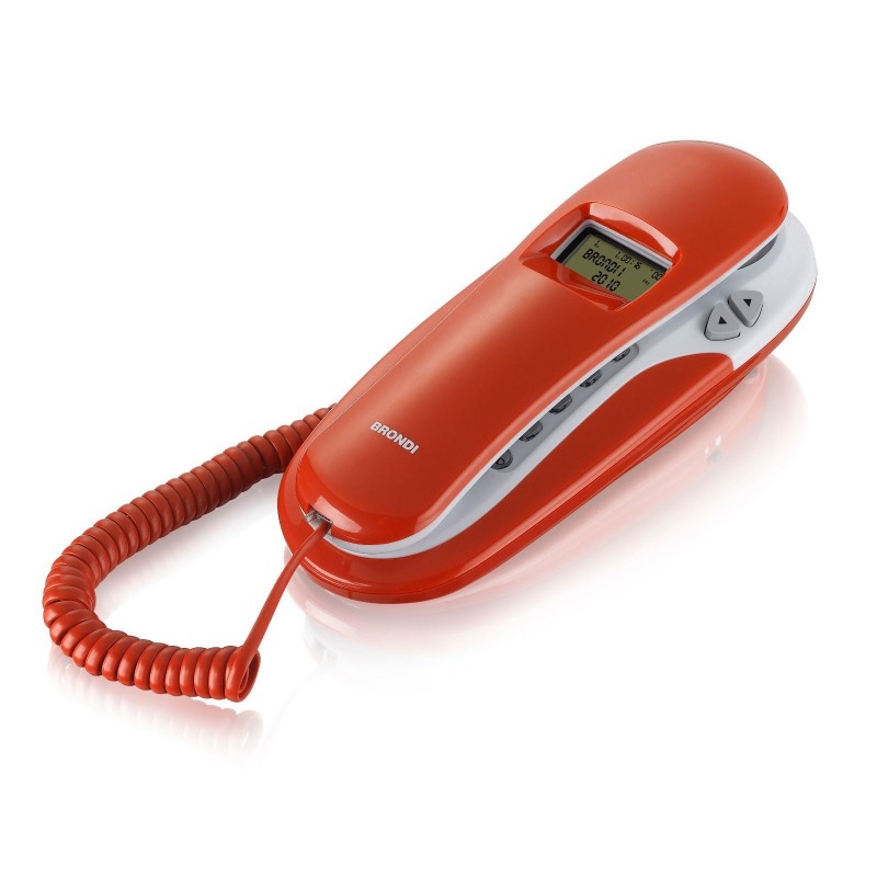 Brondi KENOBY CID Téléphone analogique Identification de l'appelant Rouge, Blanc