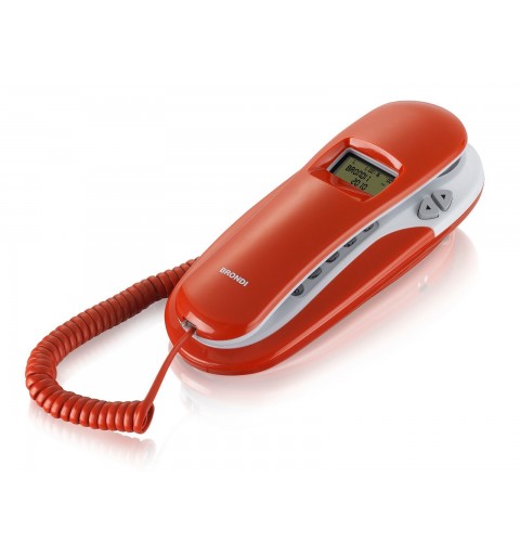 Brondi KENOBY CID Téléphone analogique Identification de l'appelant Rouge, Blanc