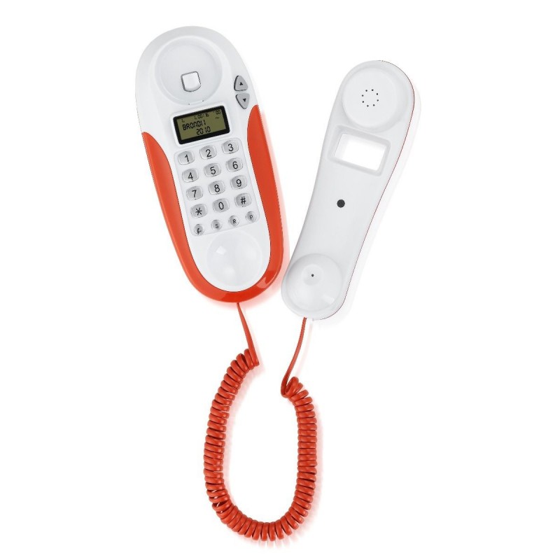 Brondi KENOBY CID Analoges Telefon Anrufer-Identifikation Rot, Weiß