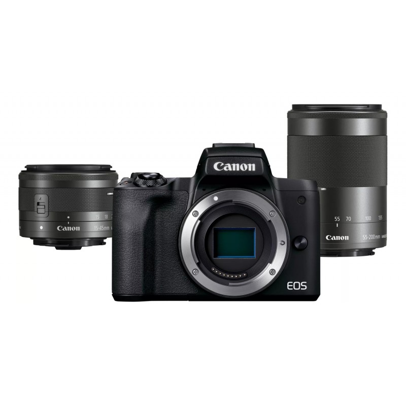 Canon EOS M50 Mark II + M15-45 S+M55-200 EU26 MILC 24,1 MP CMOS 6000 x 4000 Pixel Schwarz