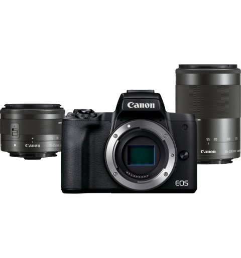 Canon EOS M50 Mark II + M15-45 S+M55-200 EU26 MILC 24,1 MP CMOS 6000 x 4000 Pixel Nero