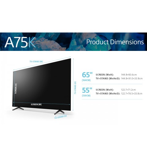 Sony XR-55A75K 139,7 cm (55 Zoll) 4K Ultra HD Smart-TV WLAN Schwarz