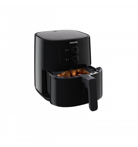 Philips Essential Airfryer negra de 0,8 kg y 4,1 l con tecnología Rapid Air