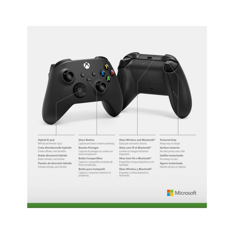 Microsoft Xbox Wireless Controller Black Bluetooth USB Gamepad Analogue Digital Xbox One, Xbox One S, Xbox One X