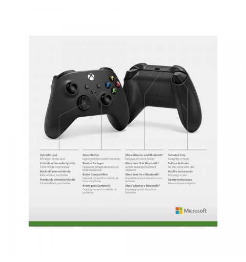 Microsoft Xbox Wireless Controller Black Bluetooth USB Gamepad Analogue Digital Xbox One, Xbox One S, Xbox One X