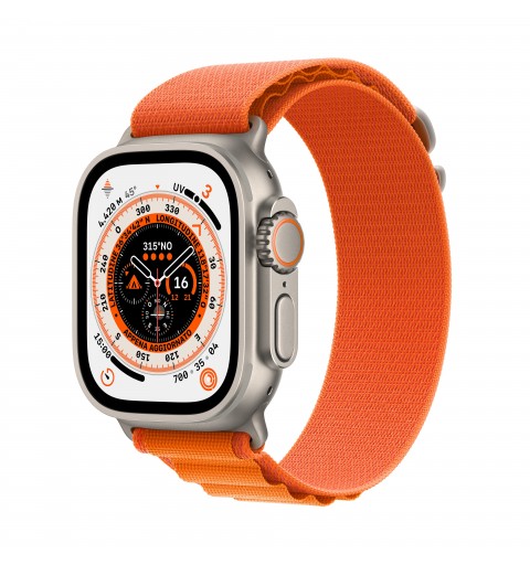 Apple Watch Ultra GPS + Cellular, 49mm Cassa in Titanio con Cinturino Alpine Loop Arancione - Medium