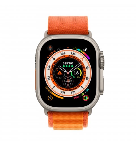 Apple Watch Ultra GPS + Cellular, 49mm Cassa in Titanio con Cinturino Alpine Loop Arancione - Medium