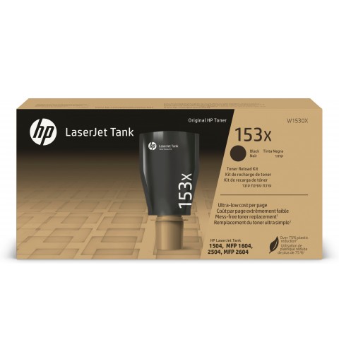 HP Kit de recharge de toner 153X authentique LaserJet Tank, noir
