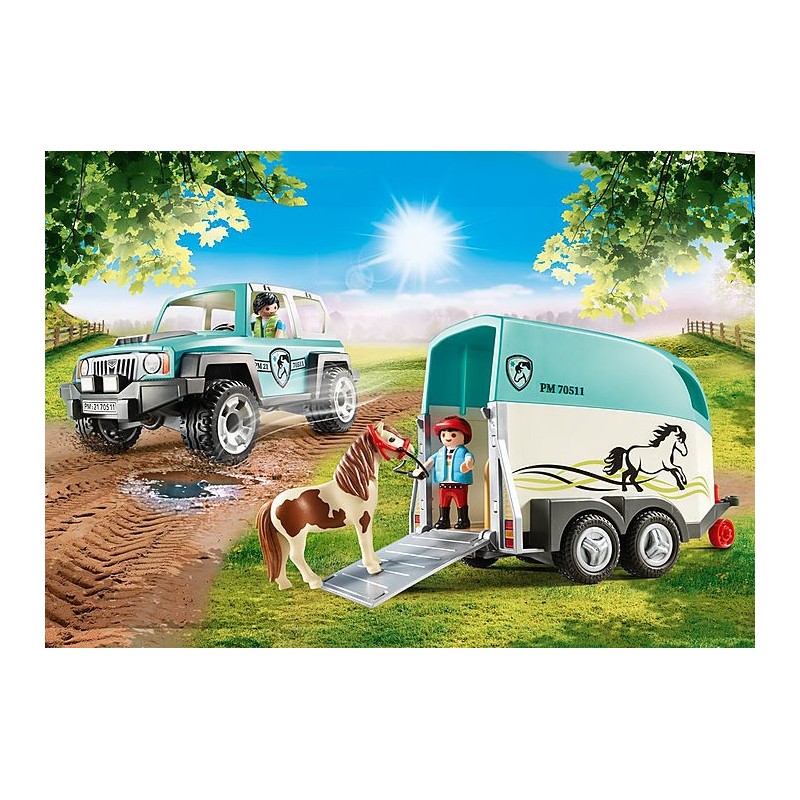 Playmobil Country PKW mit Ponyanhänger