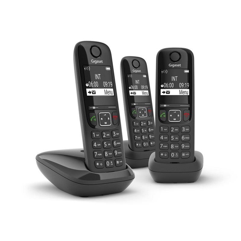 Gigaset AS690 Trio Teléfono DECT Identificador de llamadas Negro