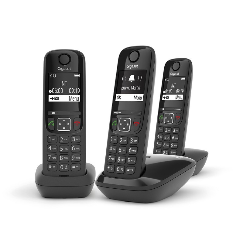 Gigaset AS690 Trio DECT telephone Caller ID Black