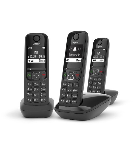 Gigaset AS690 Trio DECT-Telefon Anrufer-Identifikation Schwarz