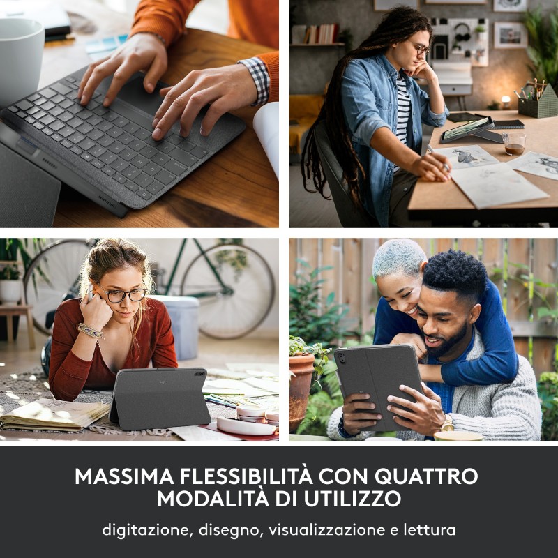 Logitech Combo Touch Grey Smart Connector QWERTY Italian