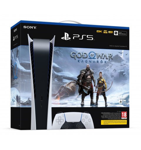 Sony PlayStation 5 Digital C Chassis + God of War Ragnarök 825 Go Noir, Blanc