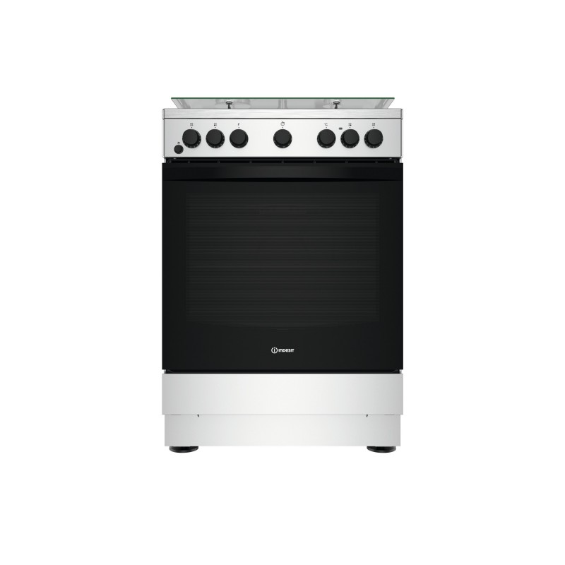 Indesit IS67G4PHX E Freestanding cooker Gas Black, Stainless steel A