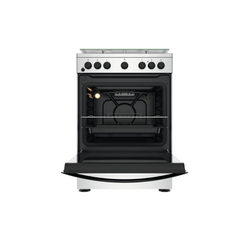 Indesit IS67G4PHX E Cocina independiente Encimera de gas Negro, Acero inoxidable A