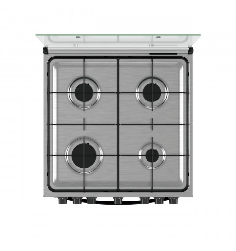 Indesit IS67G4PHX E Freestanding cooker Gas Black, Stainless steel A