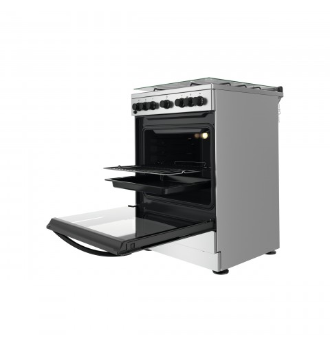 Indesit IS67G4PHX E Cucina Gas Nero, Acciaio inossidabile A