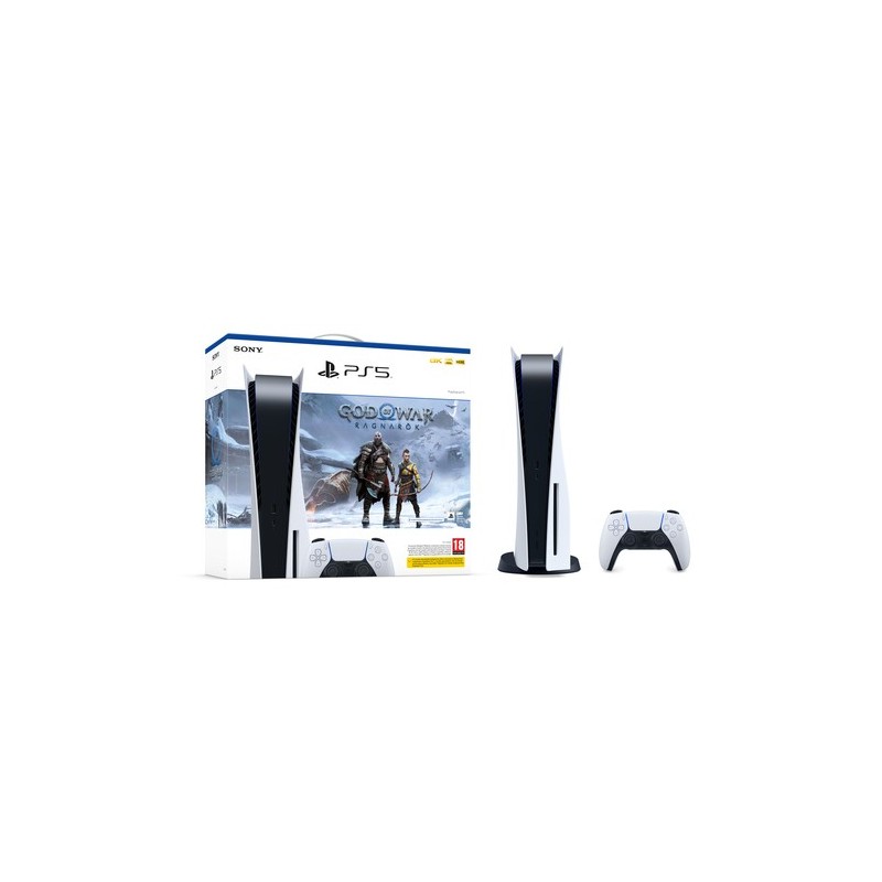 Sony PlayStation 5 Standard + God of War Ragnarök 825 GB WLAN Schwarz, Weiß