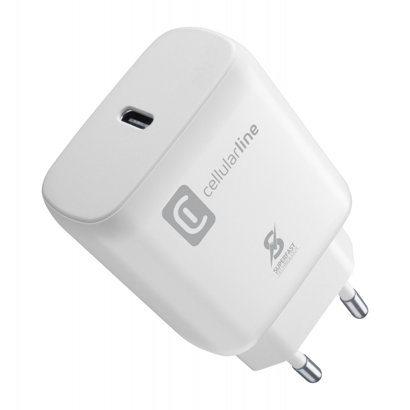 Cellularline Super Fast Charger 25W - Samsung 25W USB-C Super Fast Charge PD mains charger White