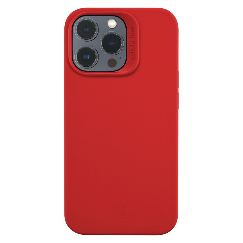 Cellularline Sensation - iPhone 14 Pro Max Custodia in silicone soft touch con tecnologia antibatterica Microban integrata Rosso