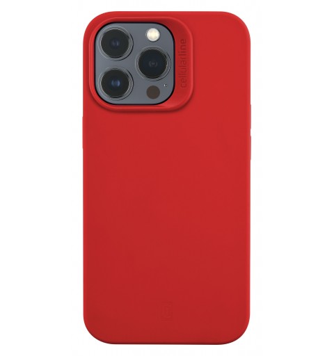 Cellularline Sensation - iPhone 14 Pro Max Custodia in silicone soft touch con tecnologia antibatterica Microban integrata Rosso