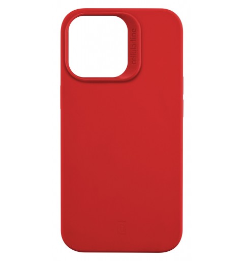 Cellularline Sensation - iPhone 14 Pro Max Custodia in silicone soft touch con tecnologia antibatterica Microban integrata Rosso