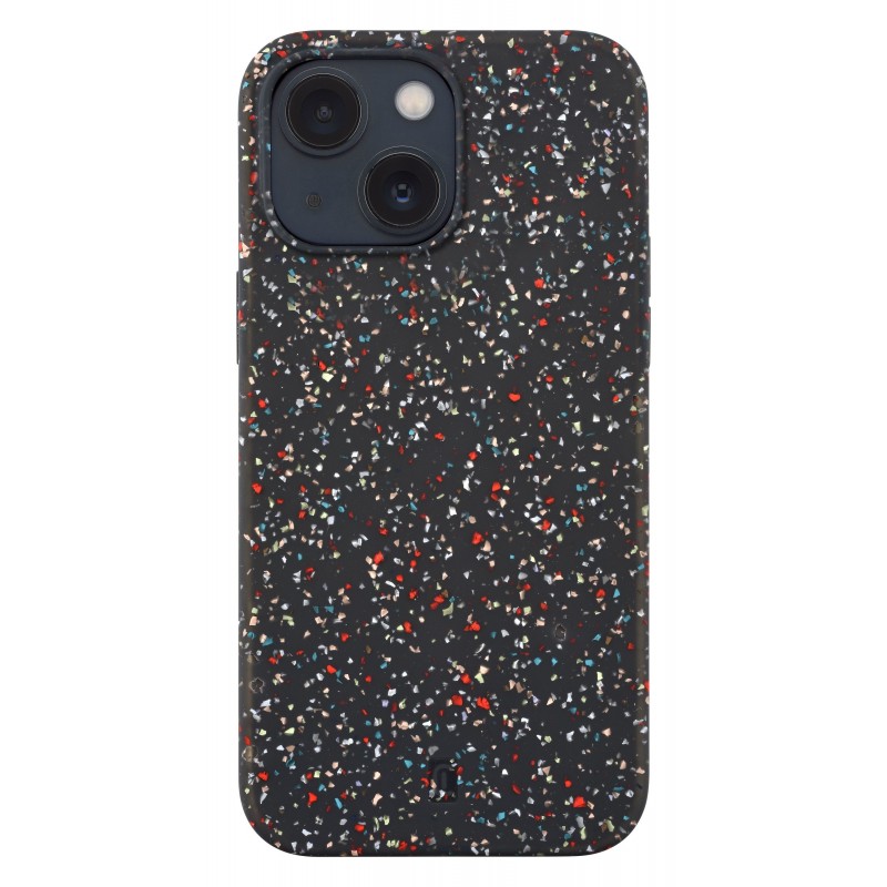 Cellularline Sensation Dots - iPhone 14 Plus Custodia in silicone soft-touch semi-trasparente con effetto macchiettato Nero