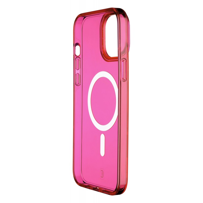 Cellularline Gloss Mag - iPhone 14 Custodia con magneti per la ricarica e l’aggancio all’alimentatore MagSafe Rosa