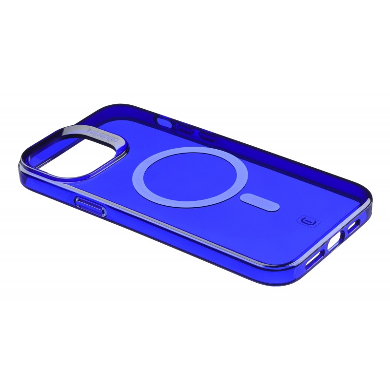 Cellularline Gloss Mag - iPhone 14 Custodia con magneti per la ricarica e l’aggancio all’alimentatore MagSafe Blu