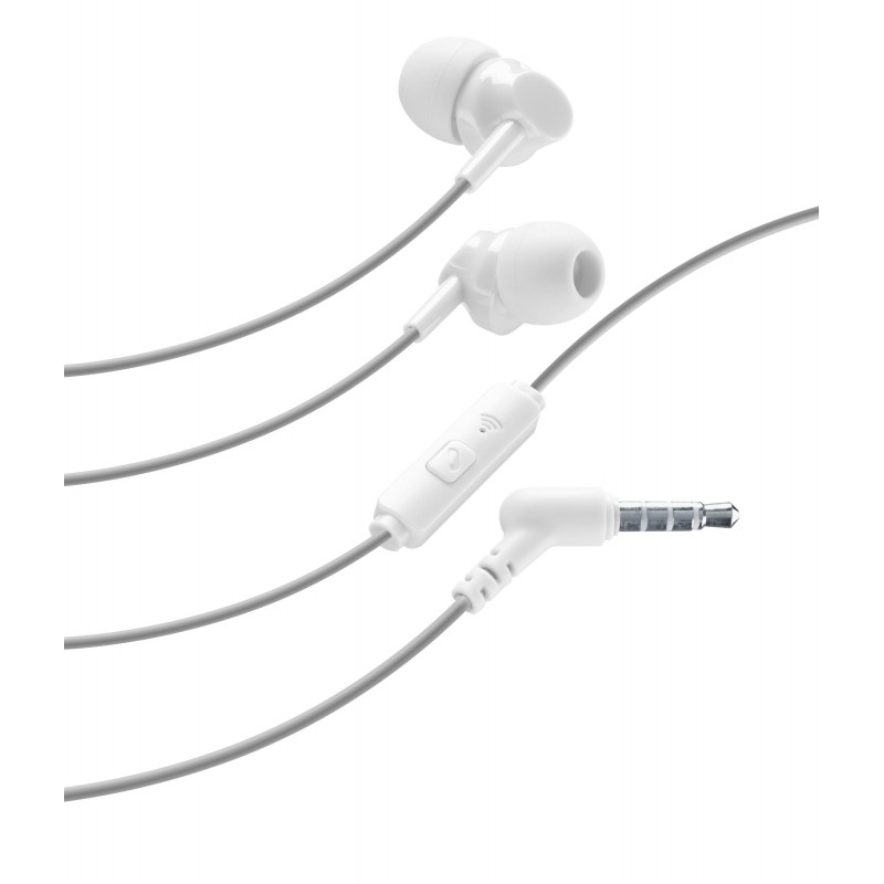 Cellularline Stylecolor Earphones - Jack 3.5mm Auricolare in-ear colorato con connettore Jack 3.5mm Bianco