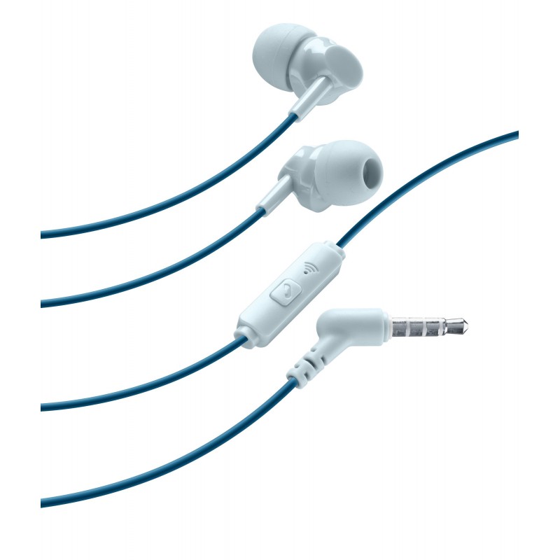 Cellularline Stylecolor Earphones - Jack 3.5mm Auricolare in-ear colorato con connettore Jack 3.5mm Blu