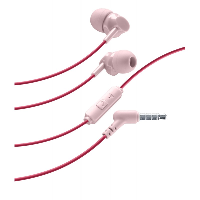 Cellularline Stylecolor Earphones - Jack 3.5mm Auricolare in-ear colorato con connettore Jack 3.5mm Rosa