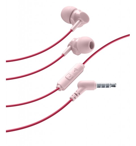 Cellularline Stylecolor Earphones - Jack 3.5mm Auricolare in-ear colorato con connettore Jack 3.5mm Rosa