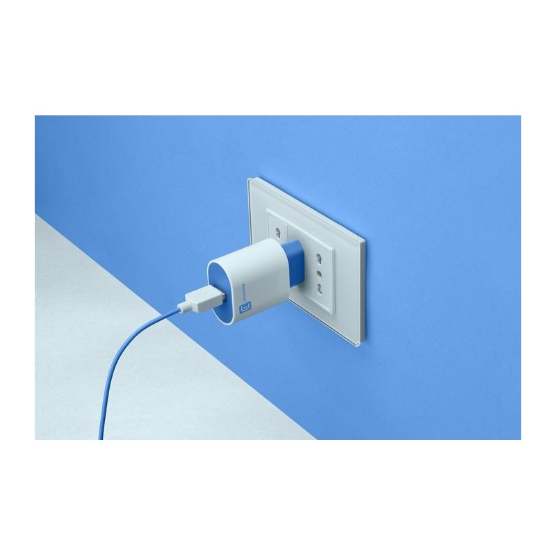 Cellularline USB Charger Stylecolor - Universal Caricabatterie da rete 12W colorato Blu
