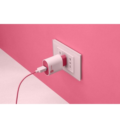 Cellularline USB Charger Stylecolor - Universal Caricabatterie da rete 12W colorato Rosa