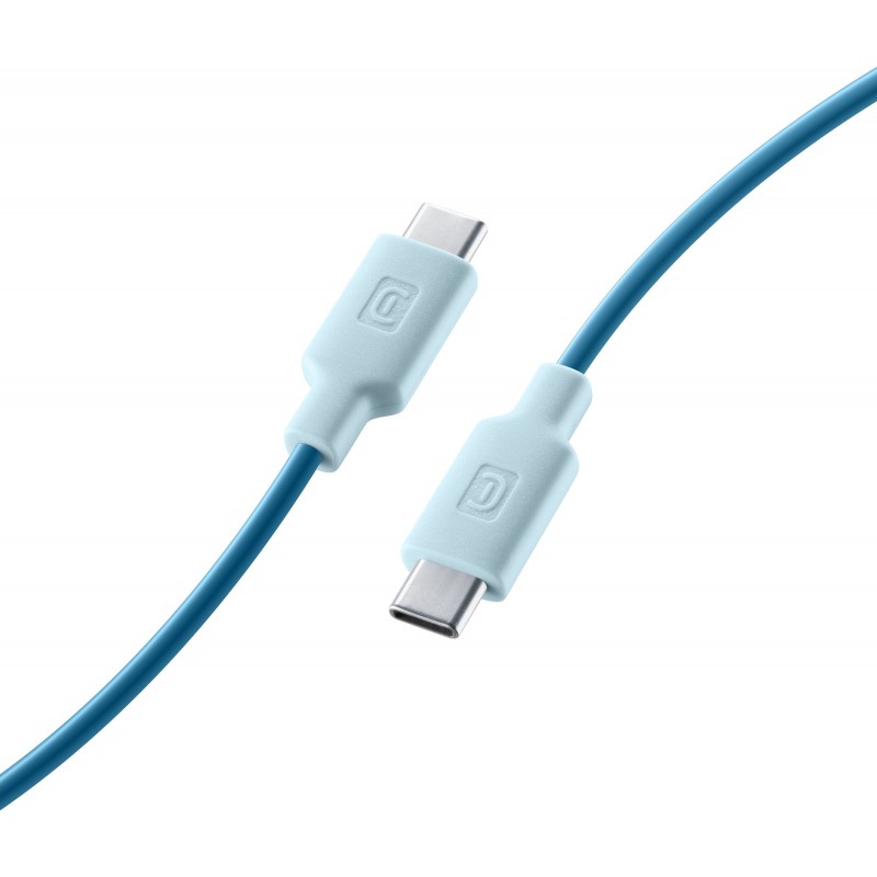 Cellularline Stylecolor Cable 100cm - USB-C to USB-C Cavo colorato da USB-C a USB-C Blu