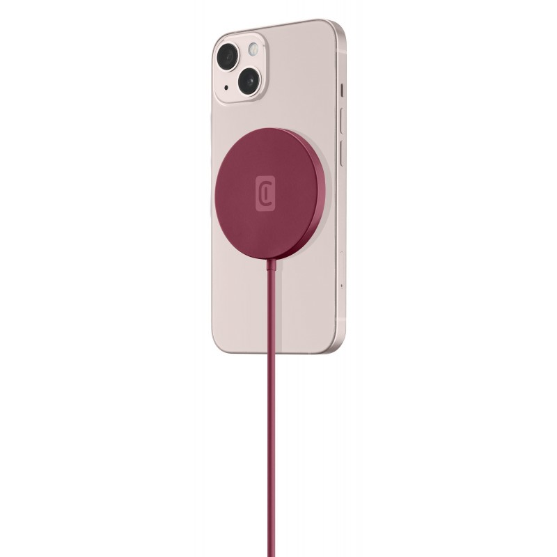 Cellularline Mag - Wireless Charger Red Base di ricarica wireless magnetica per sistema MagSafe Rosso