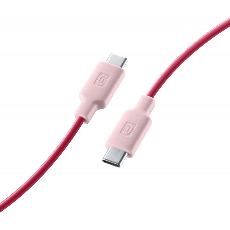 Cellularline Stylecolor Cable 100cm - USB-C to USB-C Cavo colorato da USB-C a USB-C Rosa