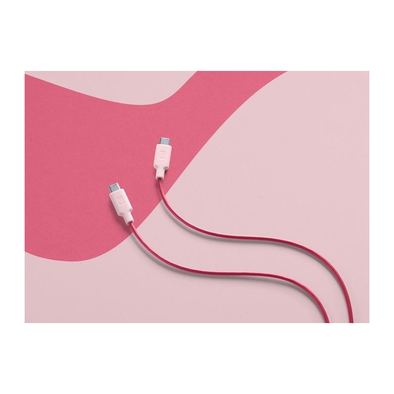 Cellularline Stylecolor Cable 100cm - USB-C to USB-C Cavo colorato da USB-C a USB-C Rosa